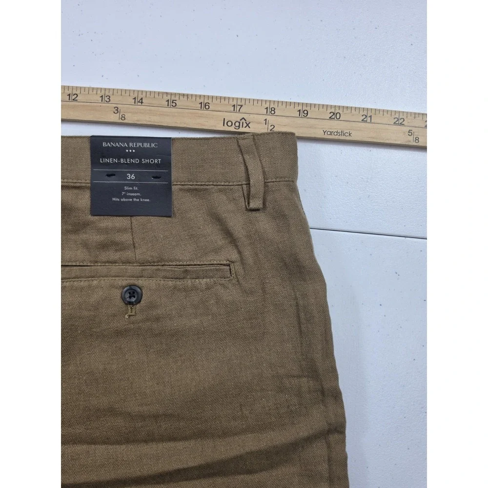 NWT Banana Republic Linen Blend Chino Shorts Mens Size 36 7